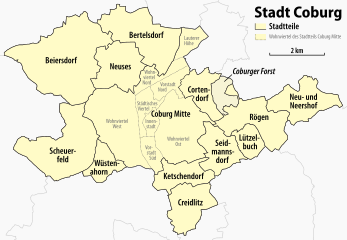 Stadtgliederung von Coburg