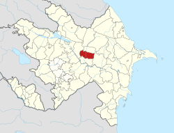 Map of Azerbaijan showing Ujar District