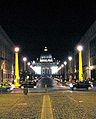 A shot by night towards St. Peter's Square from the direction of the River Tiber