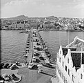 The bridge, closed and with car traffic