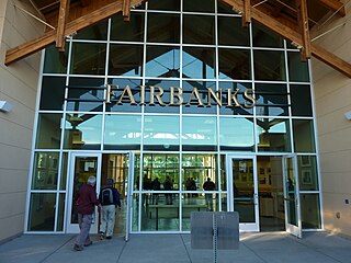 Fairbanks new railway station - entrance, Alaska, 2011