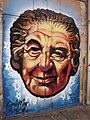 Metal doors with image of Golda Meir