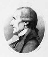 Portrait of Granville Sharp. The head and shoulders of Sharp are seen from the side, in an oval frame