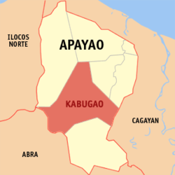 Map of Apayao showing the location of Kabugao