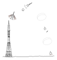 Schéma du fonctionnement de la tour de sauvetage d’une fusée Soyouz.