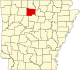 Map of Arkansas highlighting Searcy County