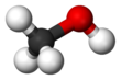 Ball and stick model of methanol