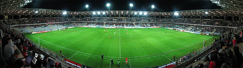 Panorama stadionu w Kielcach (wewnątrz)