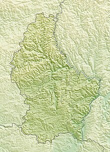 Carte en relief du Luxembourg.