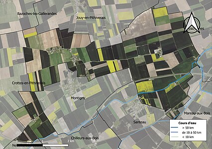 Carte orthophotogrammétrique de la commune.