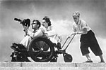 Leni Riefenstahl under filminspelning.