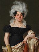 Portrait de dame au chapeau à plume, huile sur toile[23], signé « Brice », 95,3 cm x72,4cm.