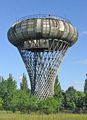 Doubly ruled water tower with toroidal tank, by Jan Bogusławski in Ciechanów, Poland
