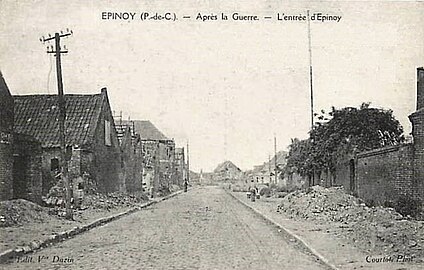 Ruines du village à l'issue de la guerre 14-18.