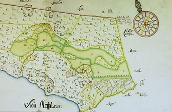 Vänster: Högantorp ("Högetorp") Geometrisk avmätning 1706, höger: Högantorp arealavmätning 1906.