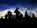 The Band of HM Royal Marines Scotland performing at a ceremony in Rosyth, Scotland.