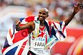 Image 74Mo Farah is the most successful British track athlete in modern Olympic Games history, winning the 5000 m and 10,000 m events at two Olympic Games. (from Culture of the United Kingdom)