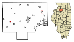 Location of Sheffield in Bureau County, Illinois.