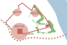 Plan supposé du château primitif.