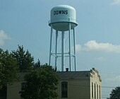 The water tower in Downs.