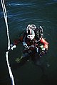 Gordon Smith with his prototype closed circuit rebreather