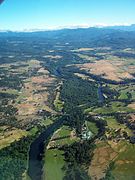 An aerial image of the Rogue River above Eagle Point