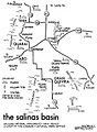 A map of the 17th-century pueblos in the Salinas area including the three surviving ruins in the National Monument: Quarai, Abo, and Gran Quivira