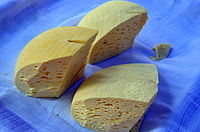 Artisanal sheep's-milk cheeses from the local market, made by sheepherders in Poland