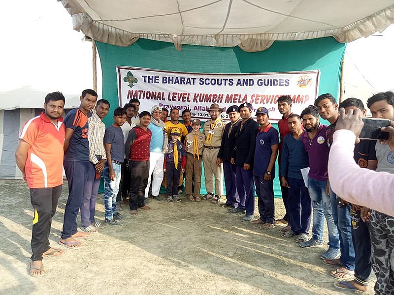 File:2019 Jan 19 - Kumbh Mela - Bharat Scouts and Boy Scouts of America Together 2.jpg