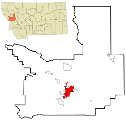 Location within Missoula County and the state of Montana