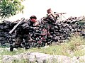 Croatian soldiers engaging a Serb tank in 1992.