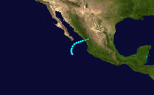 Track map for Tropical Storm Hazel