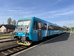 Dieseltriebwagen (ehemals DB-Baureihe 628) der Arriva in Tschechien