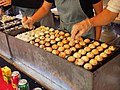 Takoyaki being prepared