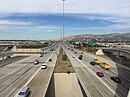 View west along I-80 at the eastern junction with I-15 and SR-201 in Salt Lake County