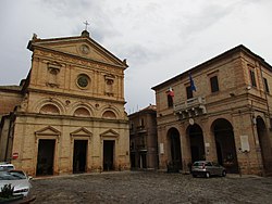 Church of San Michele Arcangelo and town hall.