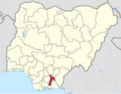 Location of Abia State in Nigeria[