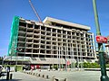 The structure in 2021, during renovations, stripped to its concrete shell