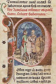 Chronicon Pictum, Hungarian, Hungary, King Wenceslaus, Wenceslaus II of Bohemia, Wenceslaus III of Bohemia, riding, horse, medieval, chronicle, book, illumination, illustration, history