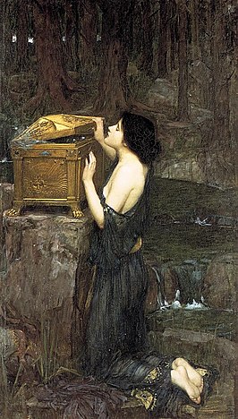 Pandora geschilderd door John William Waterhouse (1896)