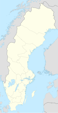 Mapa konturowa Szwecji, na dole po lewej znajduje się punkt z opisem „Klasztor w Alvastrze”