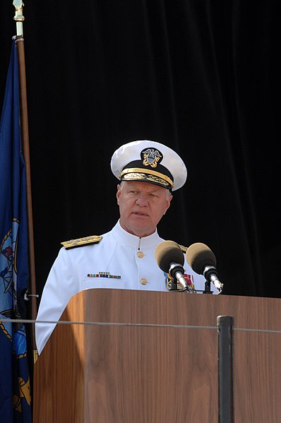 File:US Navy 080918-N-8273J-078 Chief of Naval Operations (CNO) Adm. Gary Roughead delivers his remarks during the christening and launch ceremony of USNS Carl Brashear (T-AKE 7) at General Dynamics NASSCO shipyard.jpg