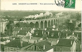 Le viaduc de Nogent-sur-Marne est commun avec la ligne de Grande Ceinture. Avec ses 830 mètres, il permet de franchir la vallée de la Marne.