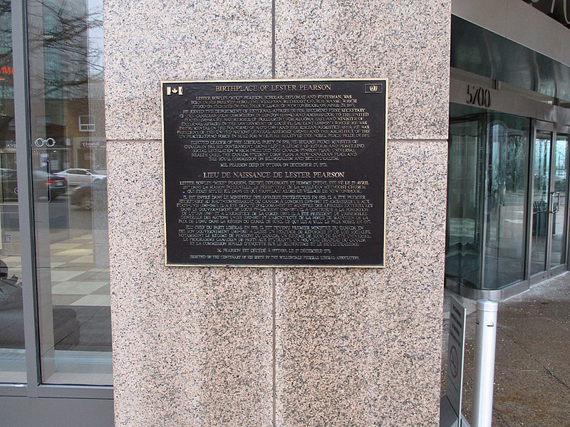 File:Birthplace of Lester B. Pearson plaque (photo by Djuradj Vujcic).jpg