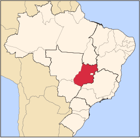 ब्राझिलच्या नकाशावर गोयाएसचे स्थान