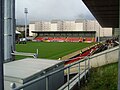 La North Stand avec les logements étudiants qui la jouxtent.