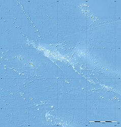 Mapa konturowa Polinezji Francuskiej, po lewej znajduje się punkt z opisem „Moorea”