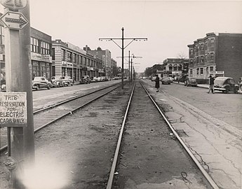 Watertown Line (future A Branch) platforms in 1948