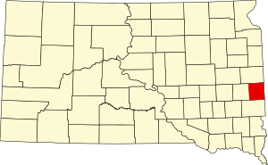 Map of South Dakota highlighting Moody County