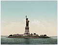 La Statua so l'Ixola de la Libartà (Liberty Island).